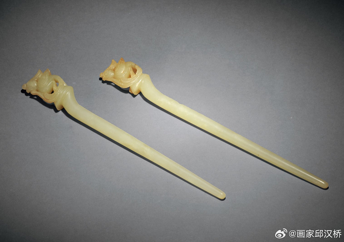 明代白玉发簪