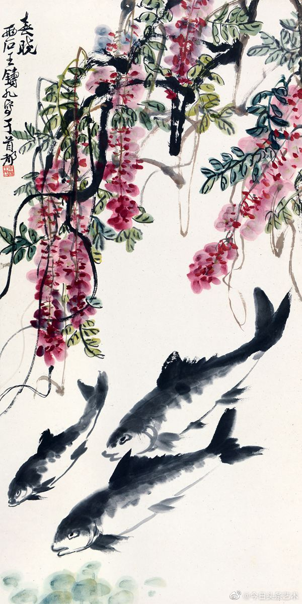 近现代王铸九花鸟画