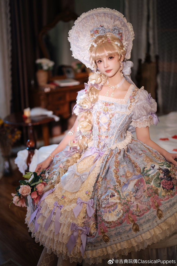 电阻古典玩偶classicalpuppets裙子印花长发公主茶会款