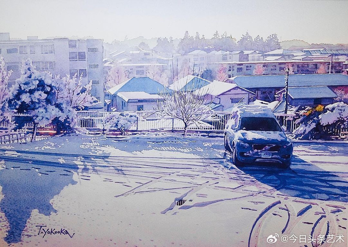 日本艺术家横冈匠水彩画__财经头条