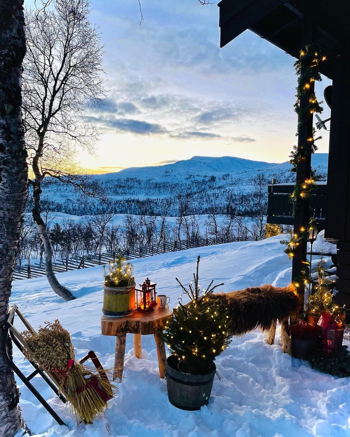 挪威特伦德拉格的冬日小镇