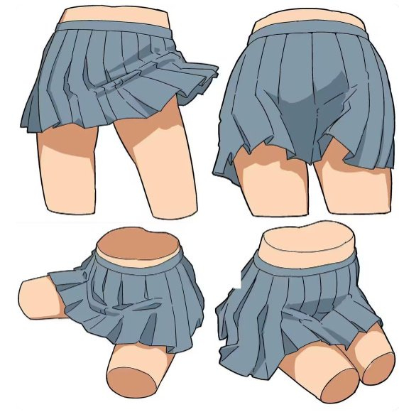 绘画jk裙详细画法,一看就会的百褶裙画法!