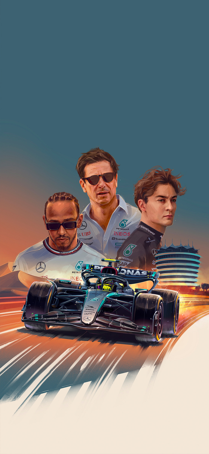 mercedes-amg petronas f1 team 91 美妙艺术海报