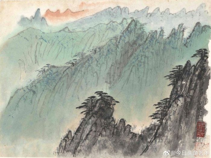 画家魏紫熙《黄山写生册》九开__财经头条