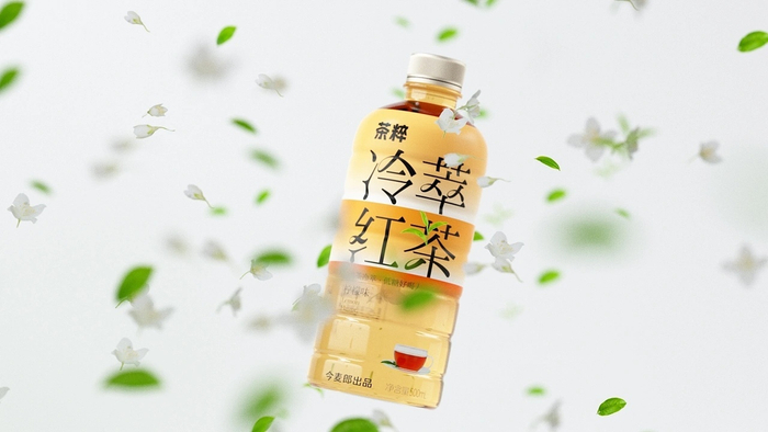 今麦郎丨冷萃茶自然纯粹茶饮瓶型瓶标饮料饮品包装设计清新雅致!
