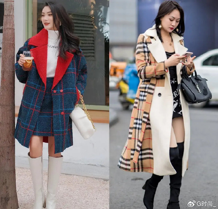 大衣和奶奶靴的搭配,真是既保暖又时尚呢!