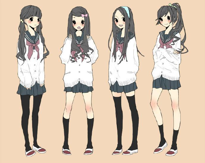 校服参考必备!教你画出不同款式的学生制服!