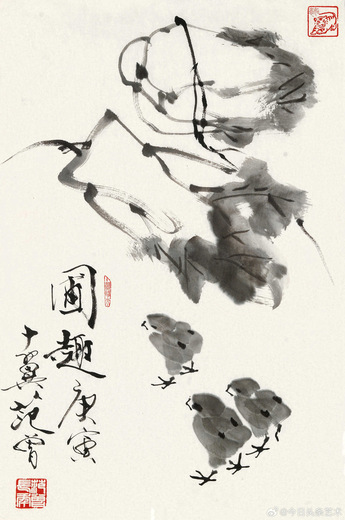 画家范曾花鸟画