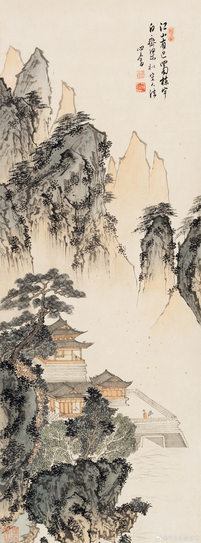 画家溥儒山水画
