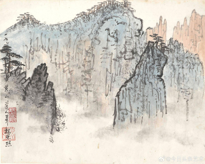 画家魏紫熙《黄山写生册》九开__财经头条
