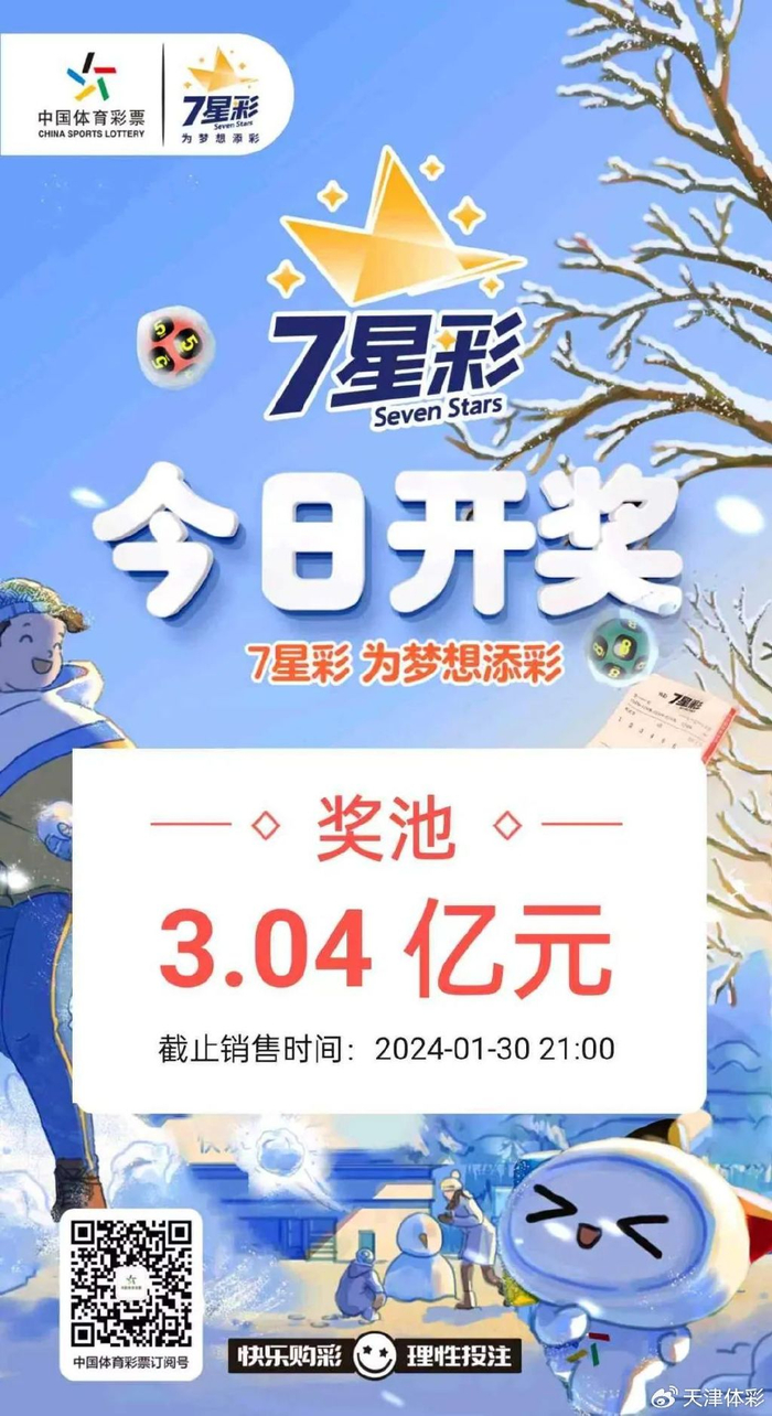 04亿元选中最后一位就有奖本期7星彩奖池已超3亿"
