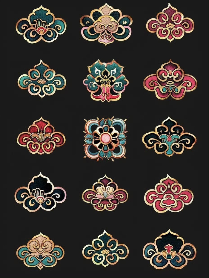 中式古典的刺绣纹样参考
