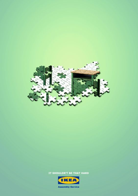 拼图形式的创意海报多了一份神秘感形式感