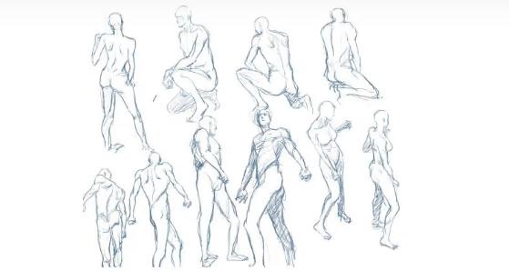 人体姿势难画吗?三分钟教你如何画好人物动态姿势!