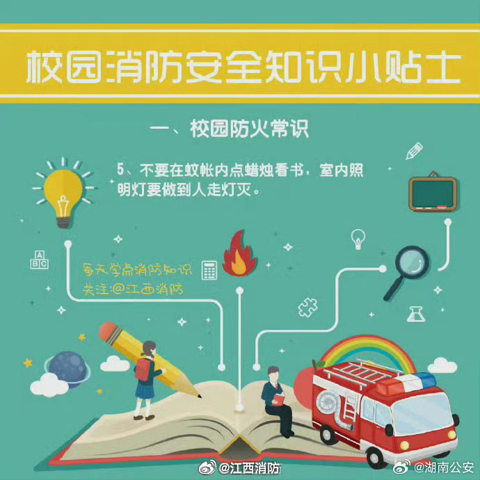 开学了吧校园安全无小事,防火安全需注意!