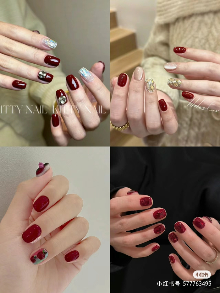 新年红色系美甲来啦码住一起红红火火过大年