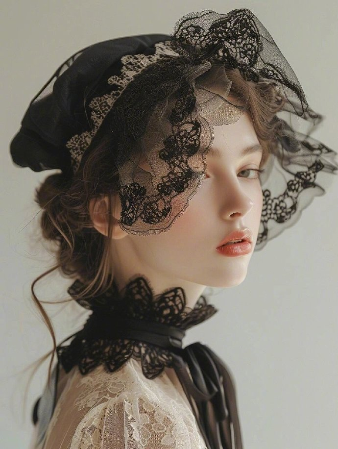 复古蕾丝网纱头饰:演绎老电影女主的优雅神秘
