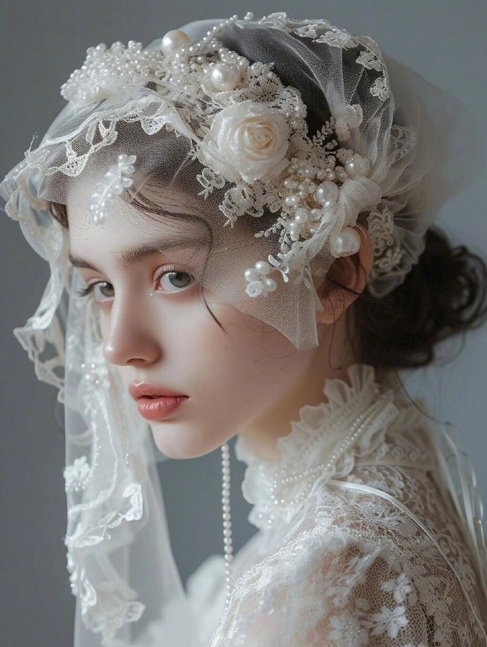 复古蕾丝网纱头饰:演绎老电影女主的优雅神秘