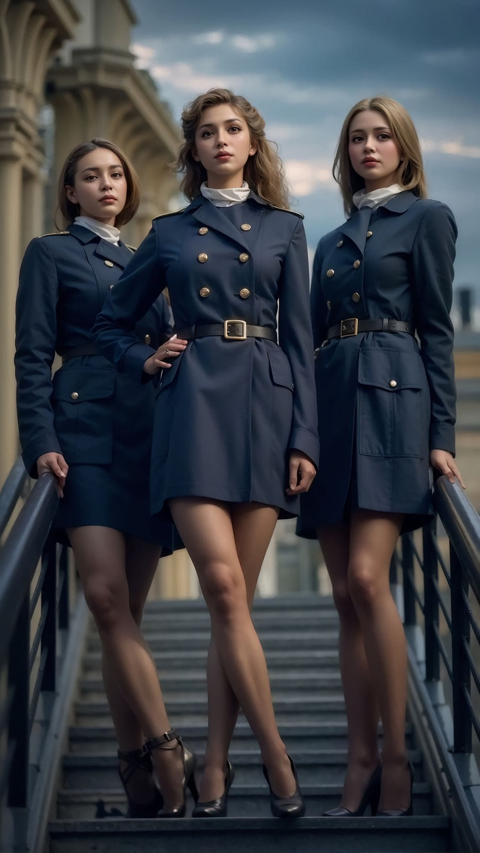 女兵英姿飒爽