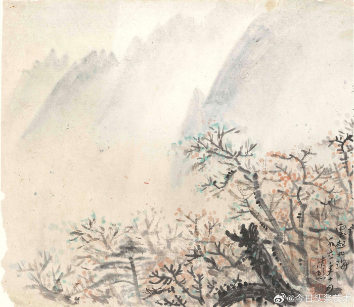 画家魏紫熙《黄山写生册》九开__财经头条