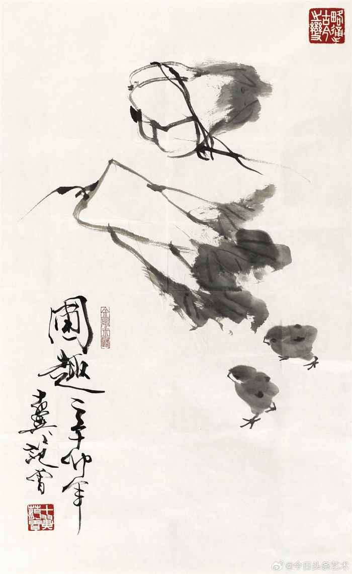 画家范曾花鸟画