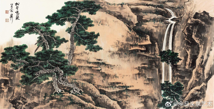 谢稚柳青绿山水画__财经头条