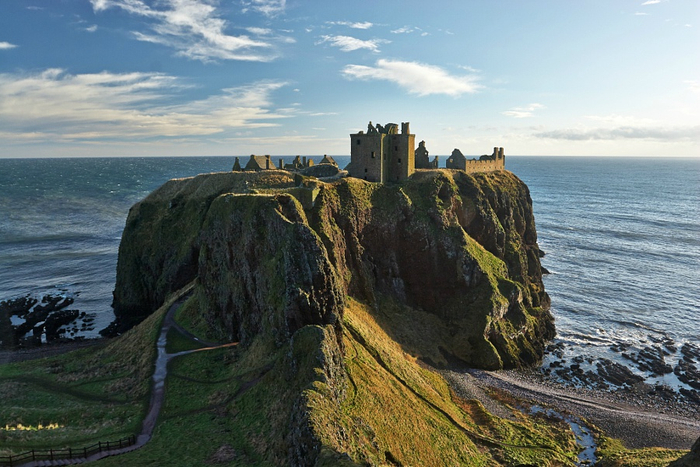 dunnottar古堡位于苏格兰斯通黑文小镇