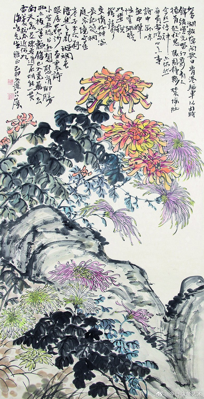 画家谢公展笔下的菊花