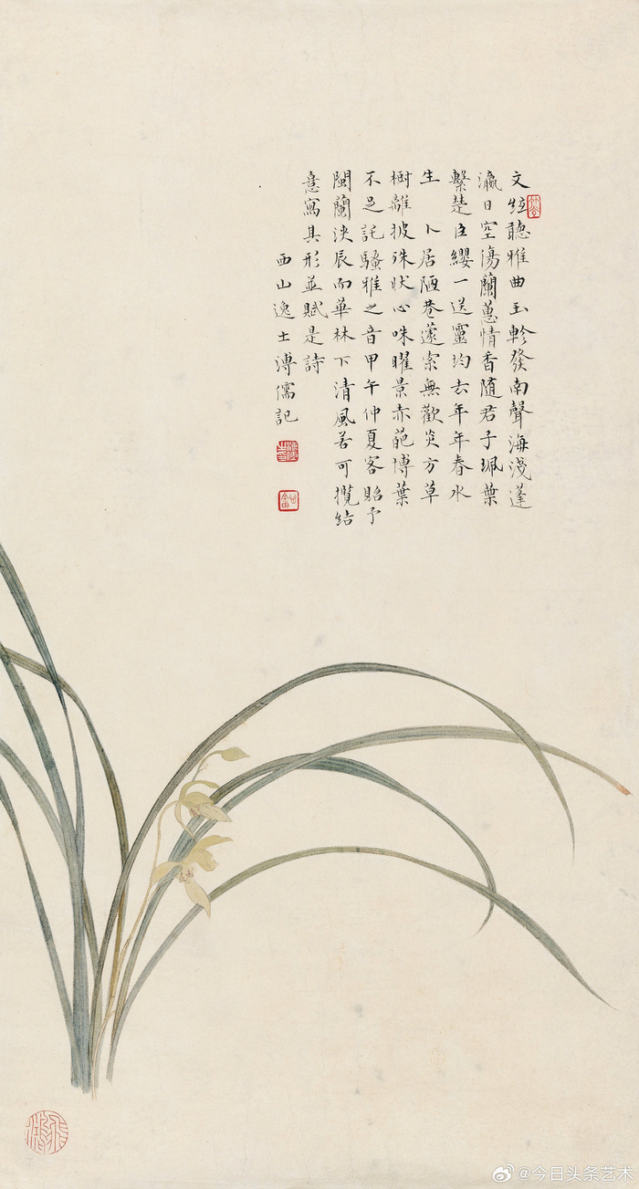 画家溥儒笔下的兰花