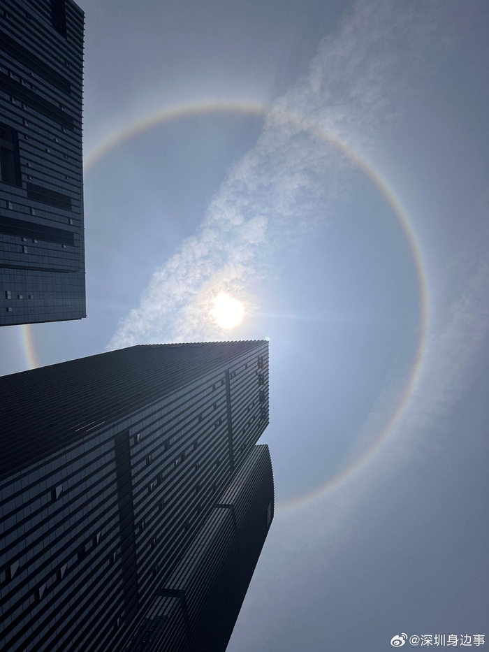 日晕其实是一种大气光学现象,是日光通过卷层云时,受到冰晶的折射或