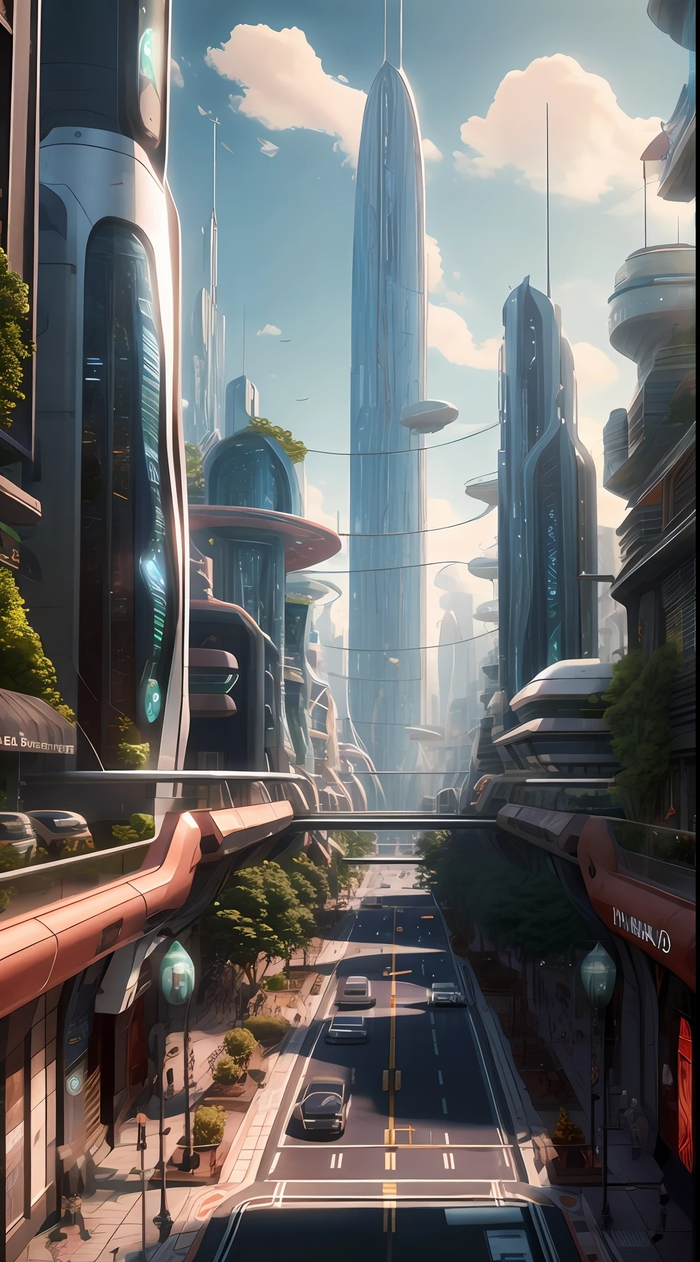 《未来城市 100年后的武汉》 ai绘画 jackzhou|绘画|未来城市 100年后