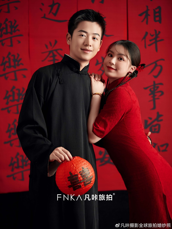 看起来很贵75统一全家审美的喜嫁旗袍婚纱照|婚纱照|旗袍|全家_新浪