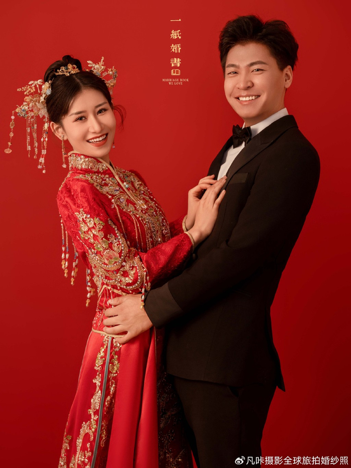 为喜嫁秀禾婚纱照增添了一份甜蜜两人之间的互动有东方温婉优雅又有