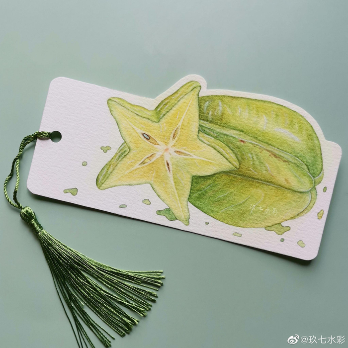 水彩|水果书签92 今天的快乐是水果给的