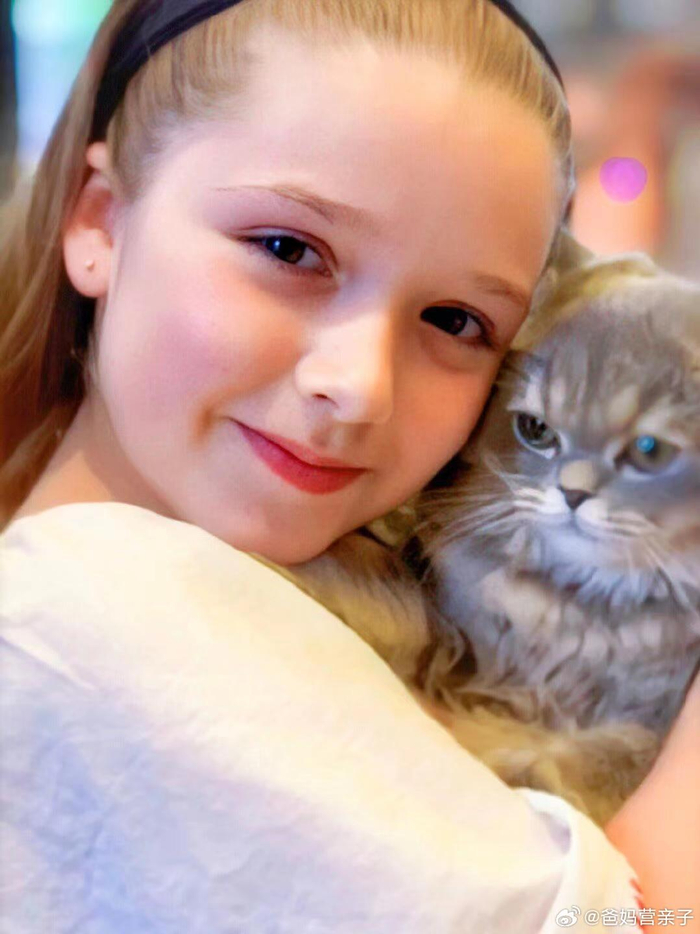 一组小七和她的萌宠的合照,可爱治愈