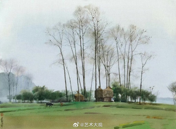 黄铁山风景水彩画欣赏