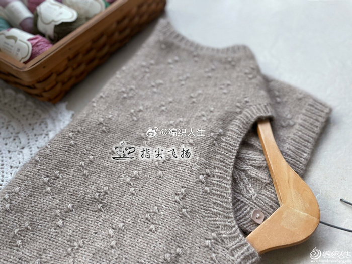 3/ 8指尖飞扬*「浮雕背心」～云貂绞花背心开衫(出处: 编织人生论坛)