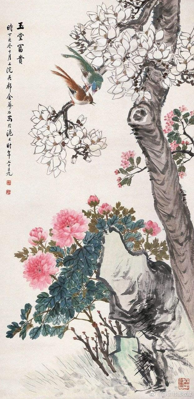 中国書画・畫家金夢石作品・宣紙・花鳥画中国美術古美味時代物收藏品