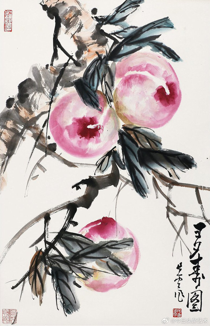 画家宋步云笔下的寿桃__财经头条