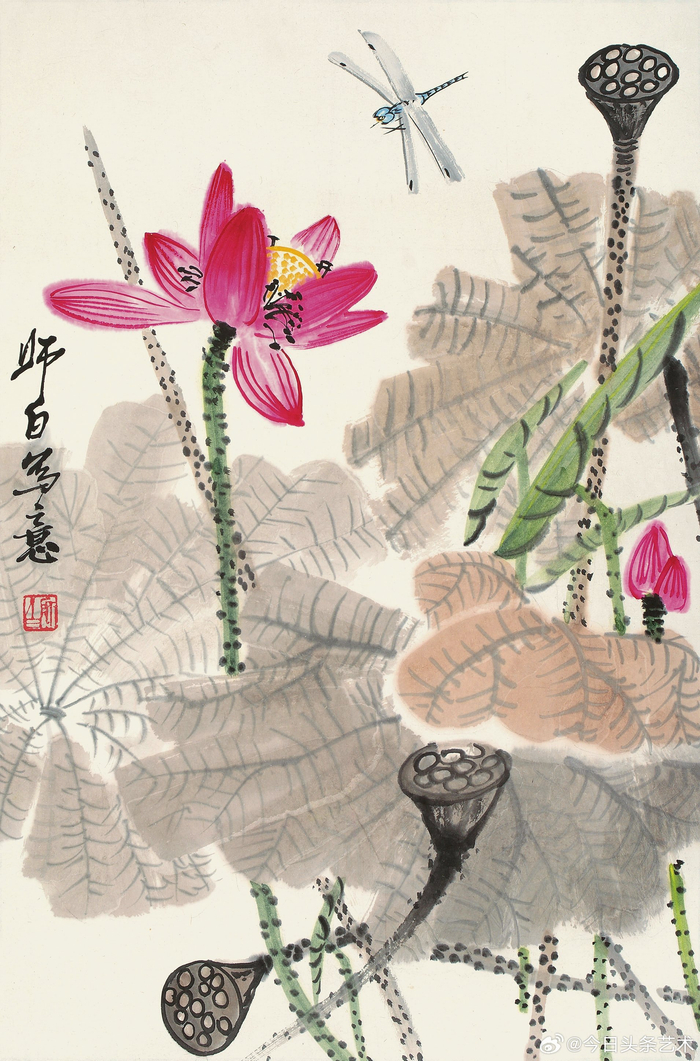 娄师白笔下的荷花