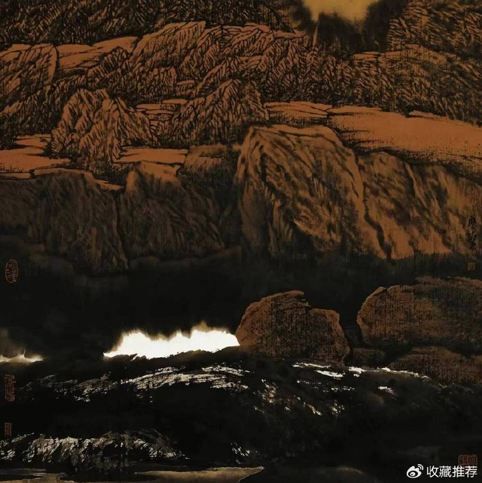 周尊圣 | 西北山水研究——天山红|山水画_新浪新闻
