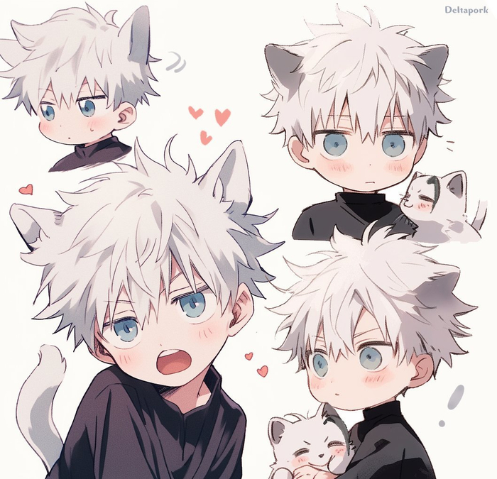 五条悟&伏黑惠,被这个可爱的画风萌化了 twi:deltapork