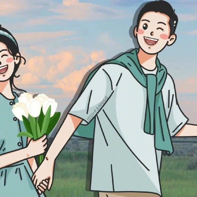 超适合夏天用的情侣头像,紫色背景图这组图太可爱了,抱走