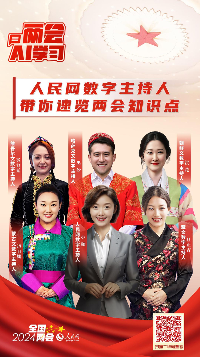ai赋能两会报道创新表达人民网多民族数字主持人独具特色