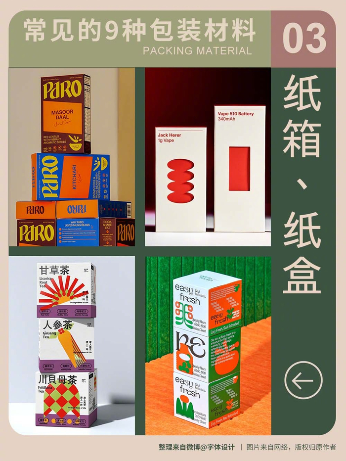 整理了常见的9种包装材料