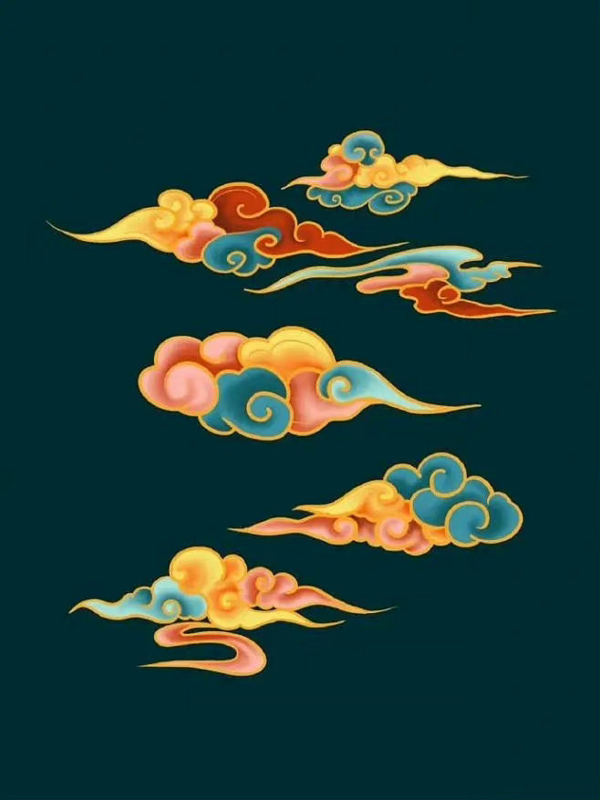 敦煌古风祥云花纹参考