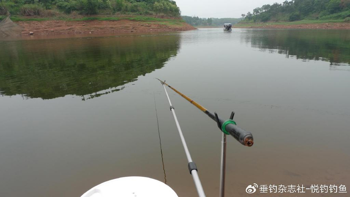 就着黄昏的天色,雨歌用像素非常有限的手机给宛如满弓的鱼竿拍了一张