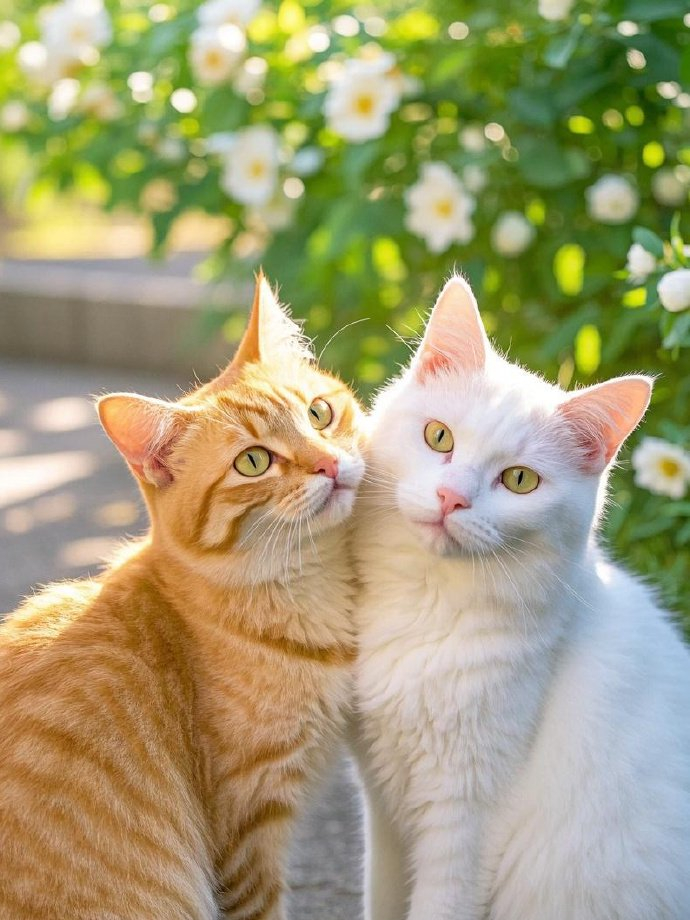 相亲相爱的两只猫