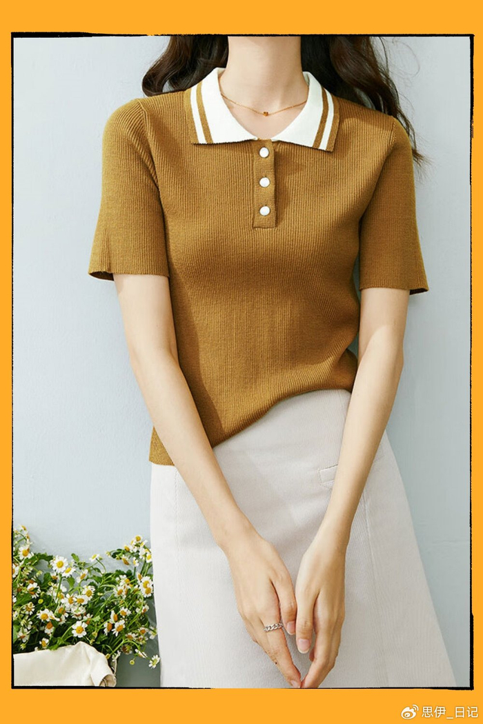 高级的茶褐色,让简简单单的t恤也变得十分好看,日常百搭又减龄|t恤|茶