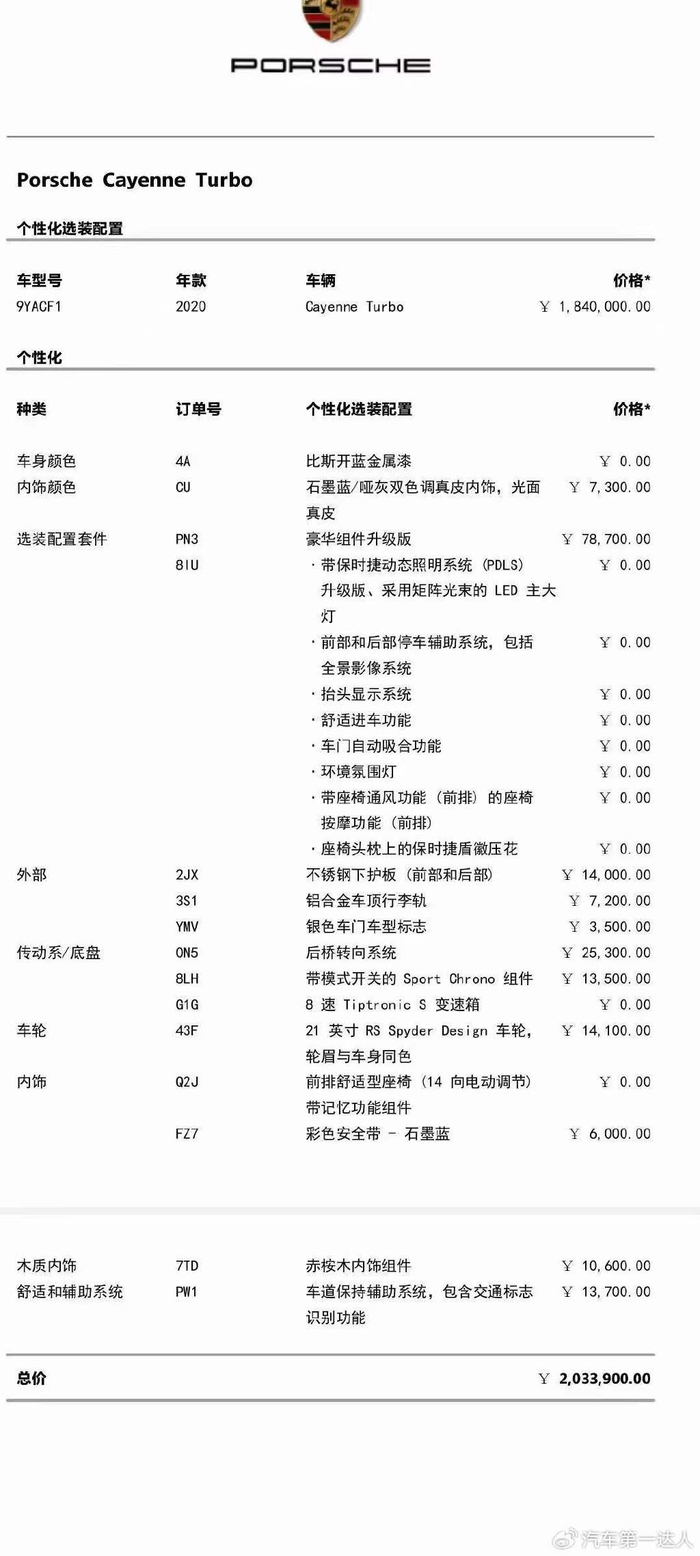 保时捷卡宴turbo,奇缺比斯开蓝金属漆,搭配双拼内饰|保时捷卡宴|比斯